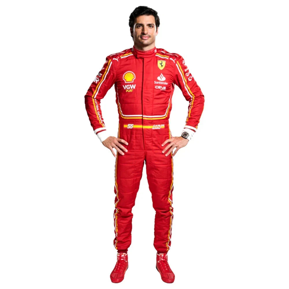 Carlos Sainz 2024 Ferrari F1 Inspired Race Suit | Fine Racegear - Fine Racewears