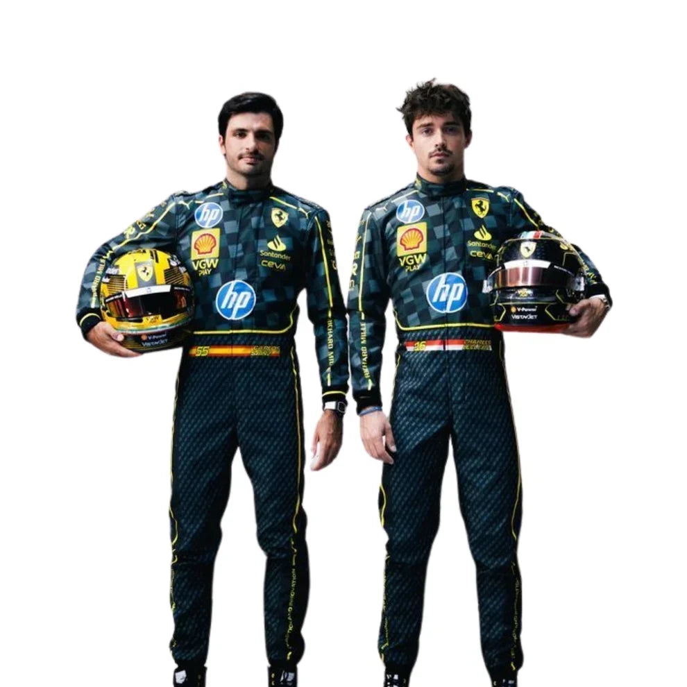 F1 Racing Costume Worn by Charles Leclerc & Carlos Sainz Jr. – 2024 HP Italy GP Ferrari - Fine Racewears