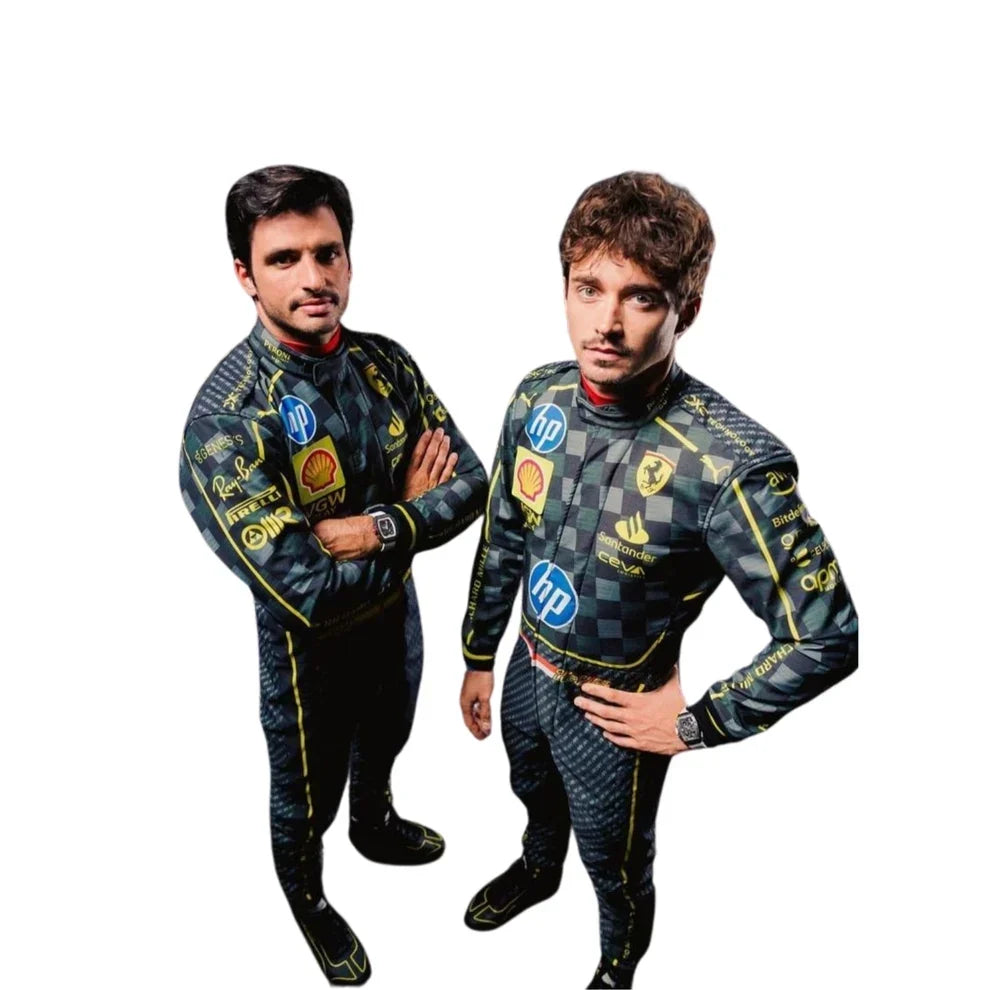 F1 Racing Costume Worn by Charles Leclerc & Carlos Sainz Jr. – 2024 HP Italy GP Ferrari - Fine Racewears