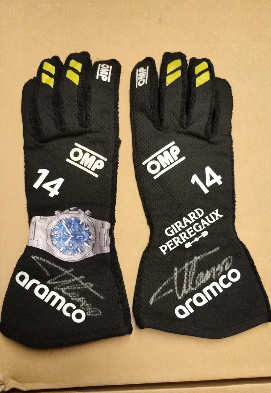 2024 Fernando Alonso Aston Martin F1 Race Gloves - Fine Racewears