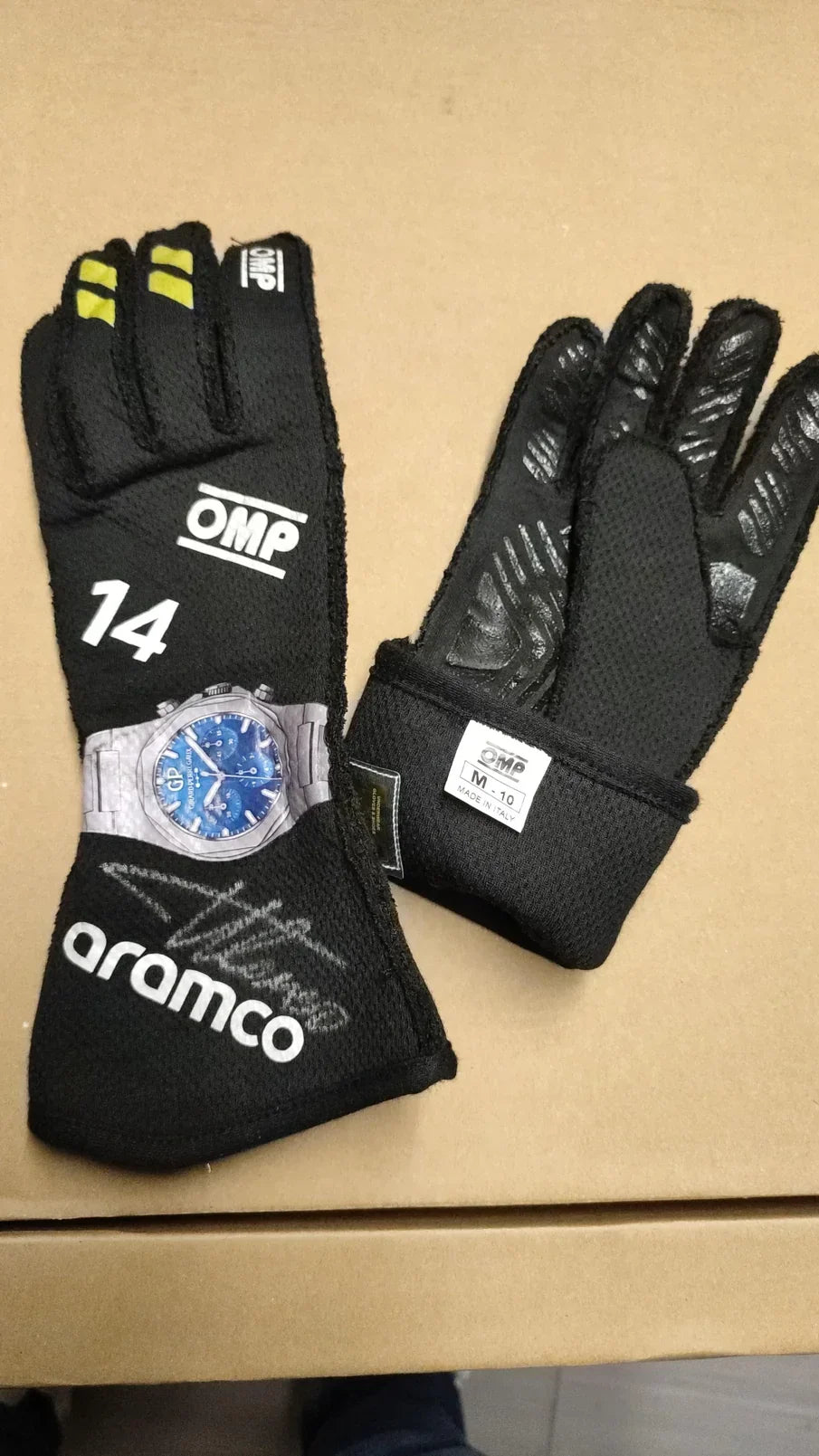 2024 Fernando Alonso Aston Martin F1 Race Gloves - Fine Racewears