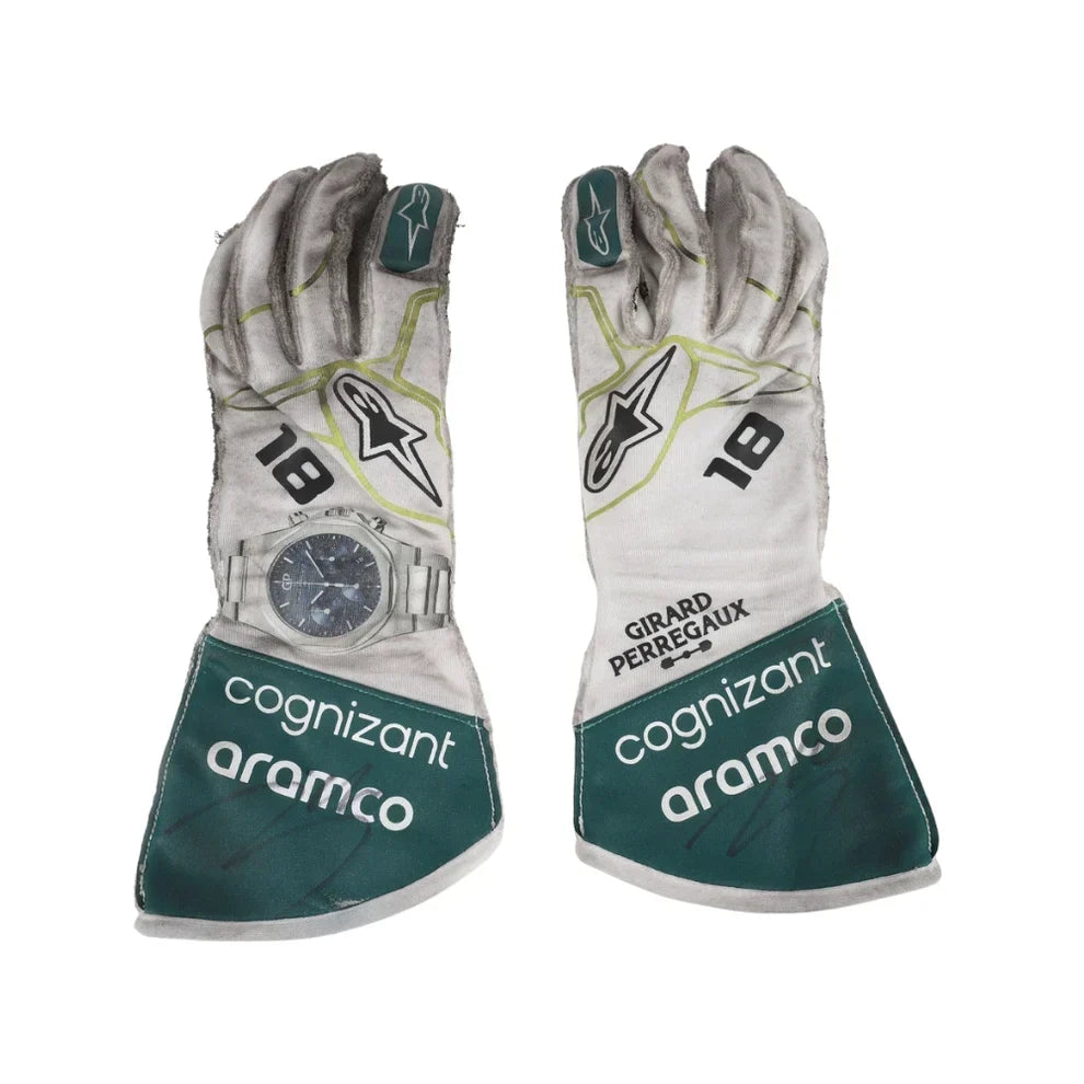 2022 Lance Stroll Aston Martin Race F1 Gloves - Fine Racewears