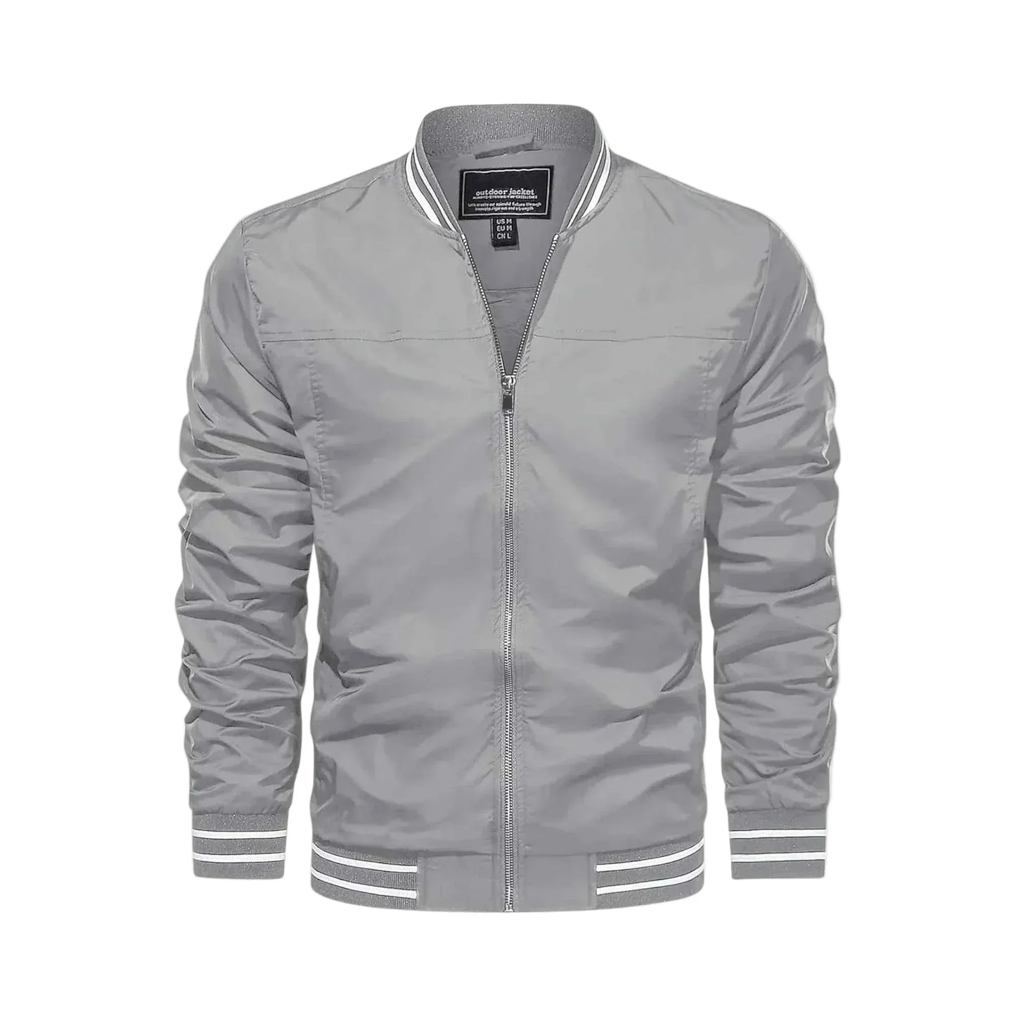 Men's Lightweight Bomber Jacket - Light Grey