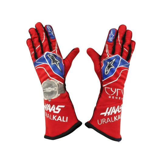 2021 Nikita Mazepin Mexico GP Haas F1 Race Gloves - Fine Racewears