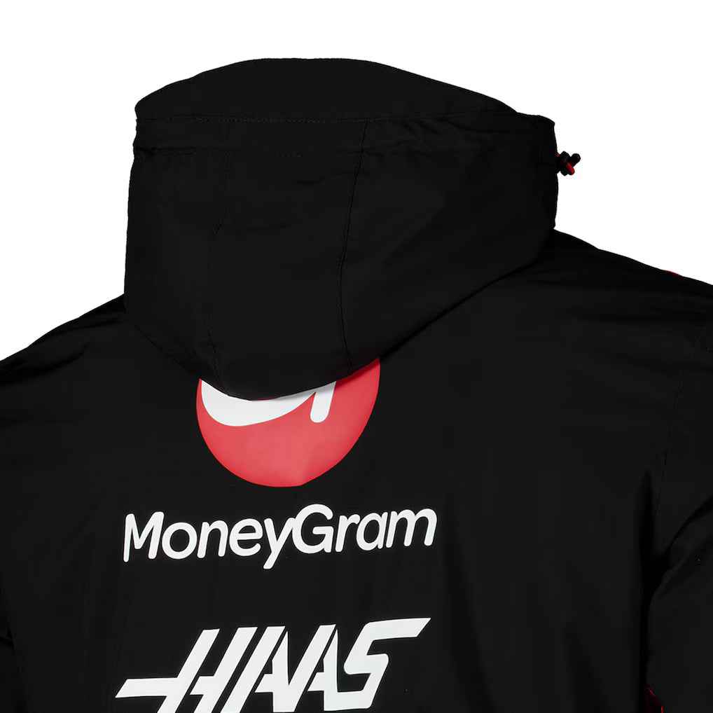 Men's Black Haas F1 Team 2024 Full-Zip Hoodie Raincoat