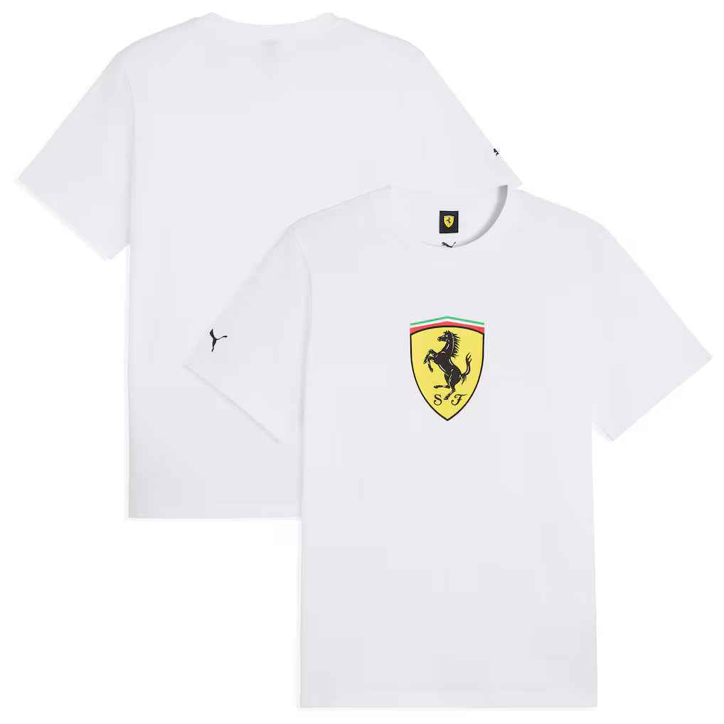 Scuderia Ferrari Large Shield T-Shirt by Puma - White